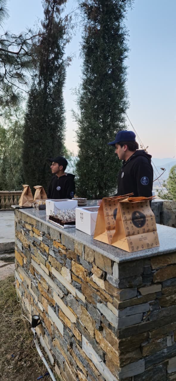 Our stall out in the valley, bags packed for the morning