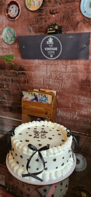 A custom cake made at The Vintage Home