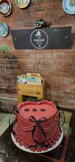 A custom cake made at The Vintage Home