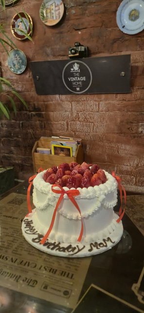 A custom cake made at The Vintage Home
