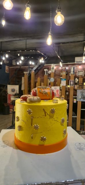 A custom cake made at The Vintage Home
