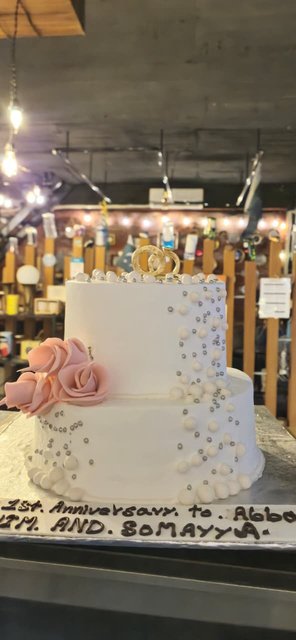 A custom cake made at The Vintage Home