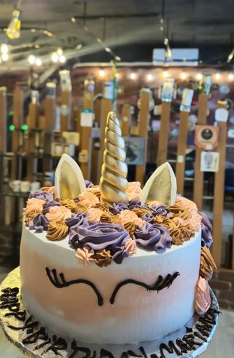 A custom cake made at The Vintage Home