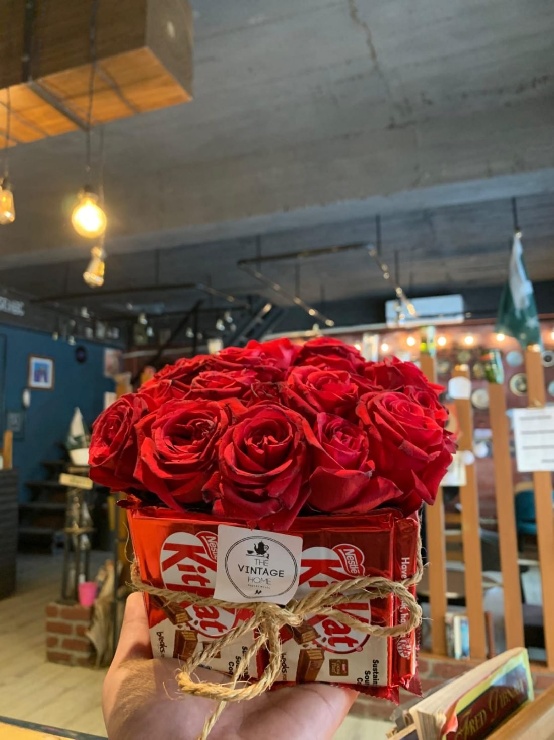 Roses and chocolates wrapped together