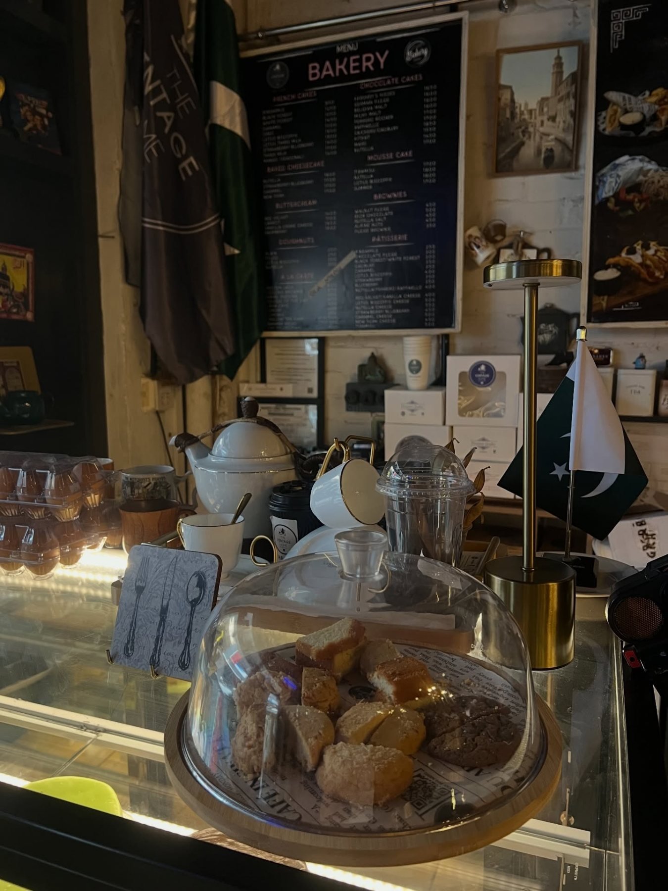 The bakery counter, stacked with the day’s bake