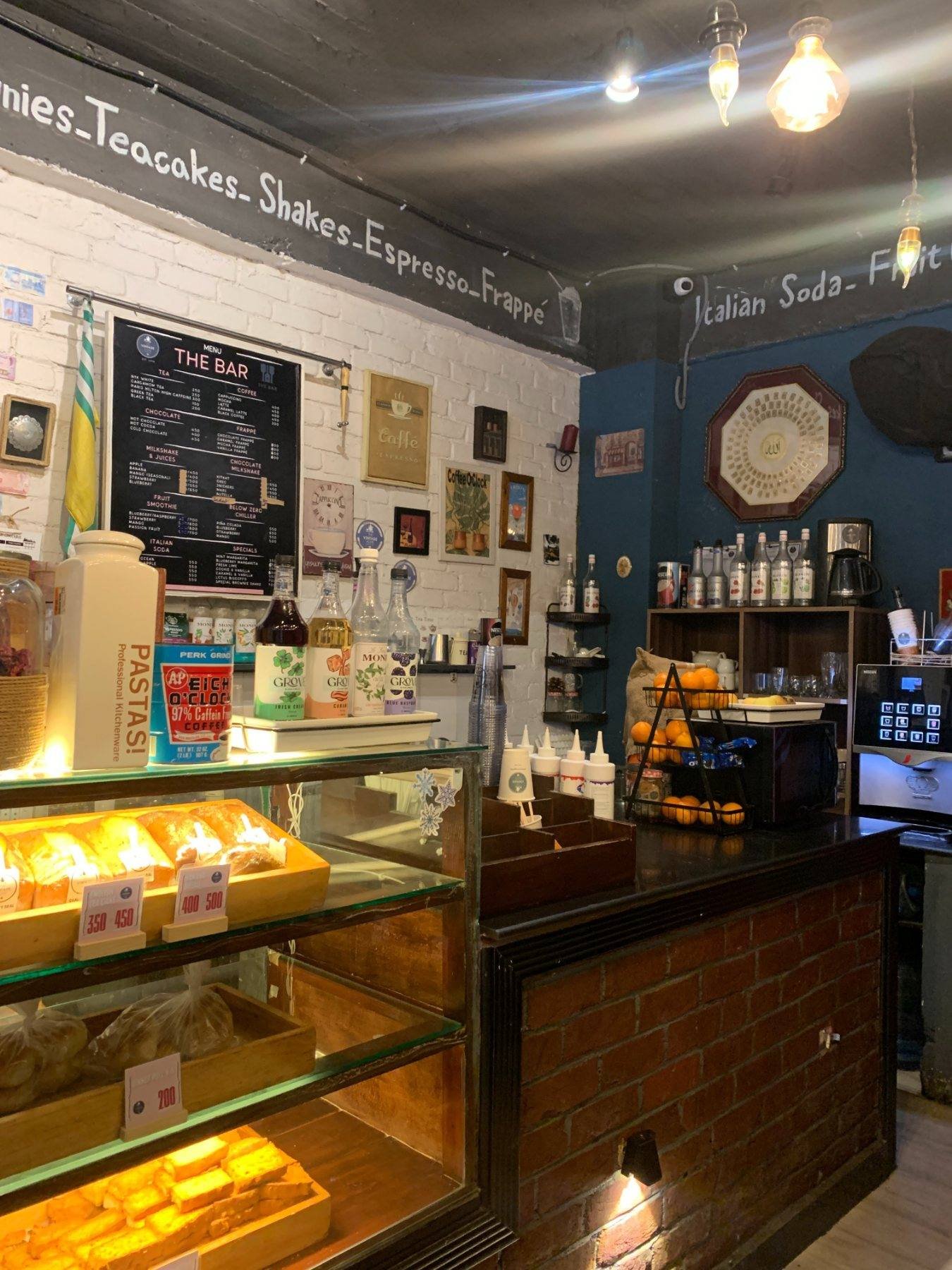 The Bar, with the chalkboards behind it