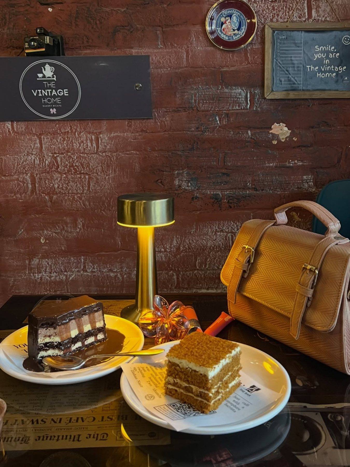 Cake and coffee on the table